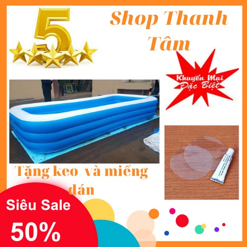 Giá Hủy Diệt🏵️ Bể Bơi Phao Tại Nhà Bể bơi gia đình 3m05x180x60cm khổng lồ có họa tiết(tặng keo và miếng dán)