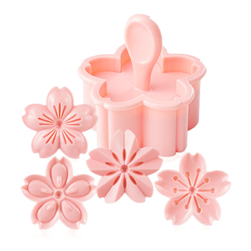 Set 5 dụng cụ khuôn ép làm bánh quy tạo hình hoa anh đào dễ thương chất lượng cao