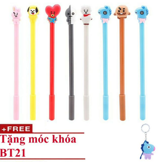 [Tặng móc khoá BT21] Combo 8 bút BT21, BTS
