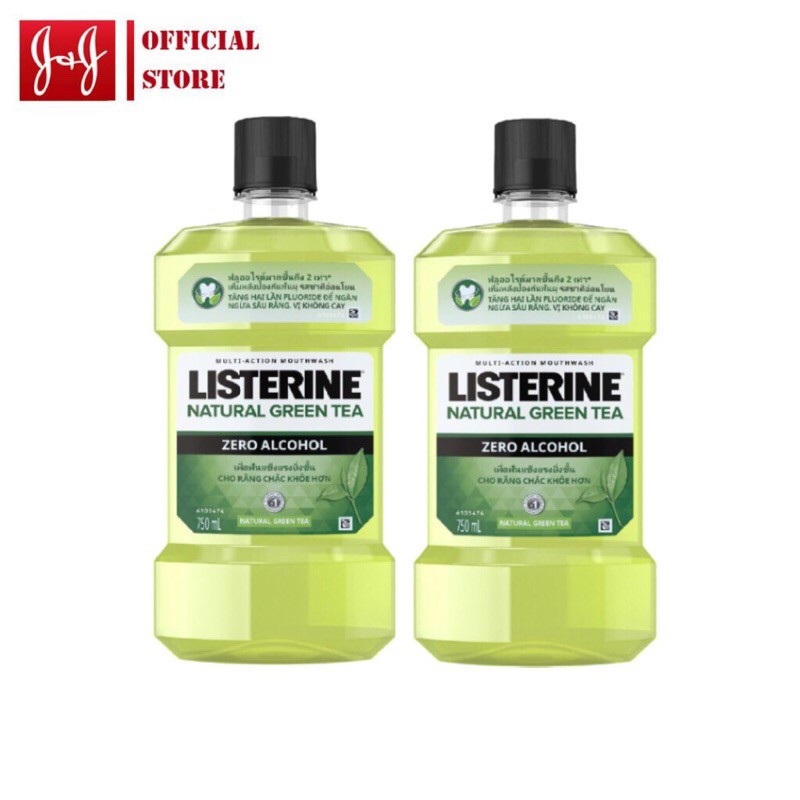 Bộ 2 chai nước súc miệng diệt khuẩn giữ hơi thở thơm mát Listerine Cool Mint 750ml/chai