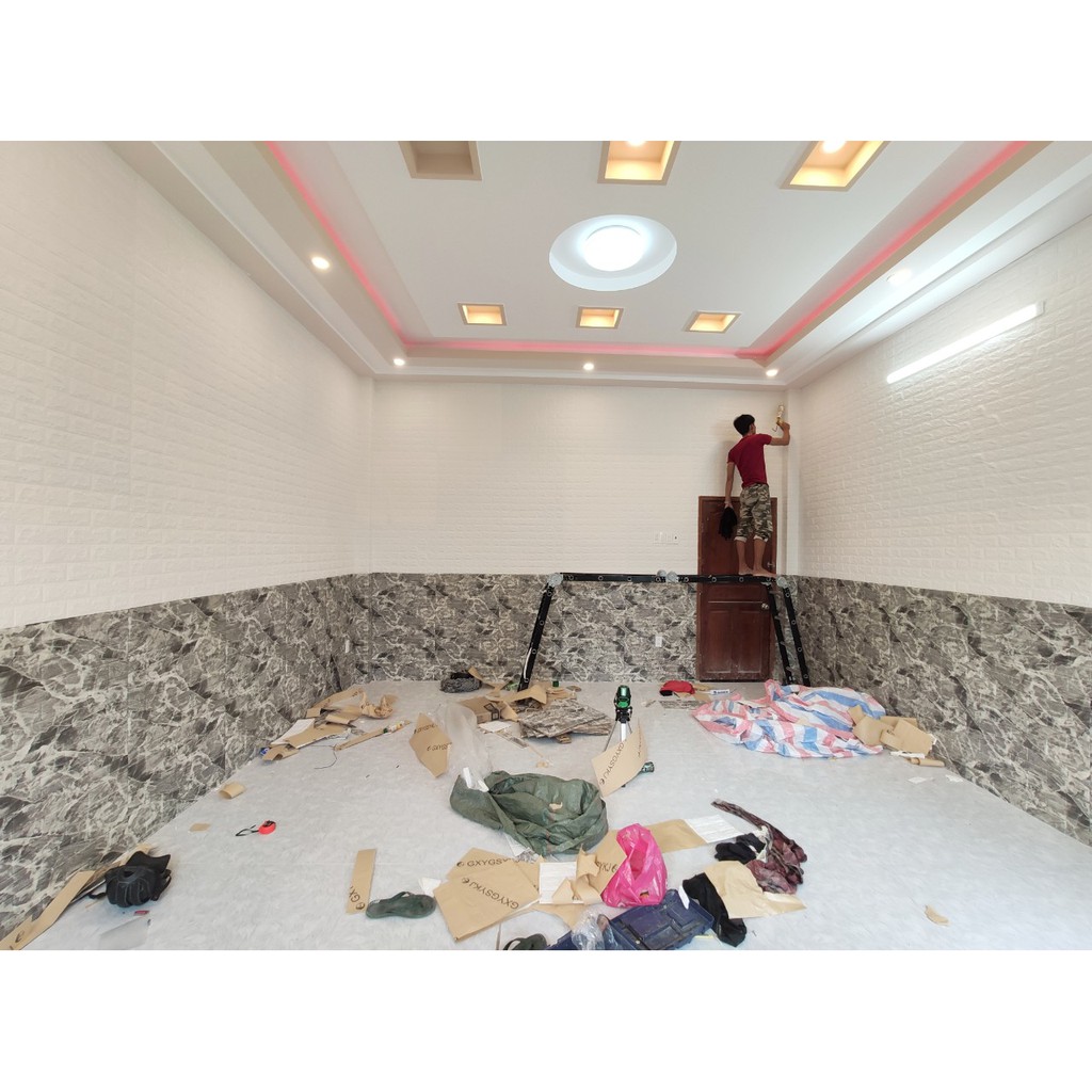 Xốp dán tường vân đá bền,đẹp loại 1 dày 5mm , khổ 70*77 cm giá bằng sỉ- dán tường mang hơi hướng hoài cổ | BigBuy360 - bigbuy360.vn