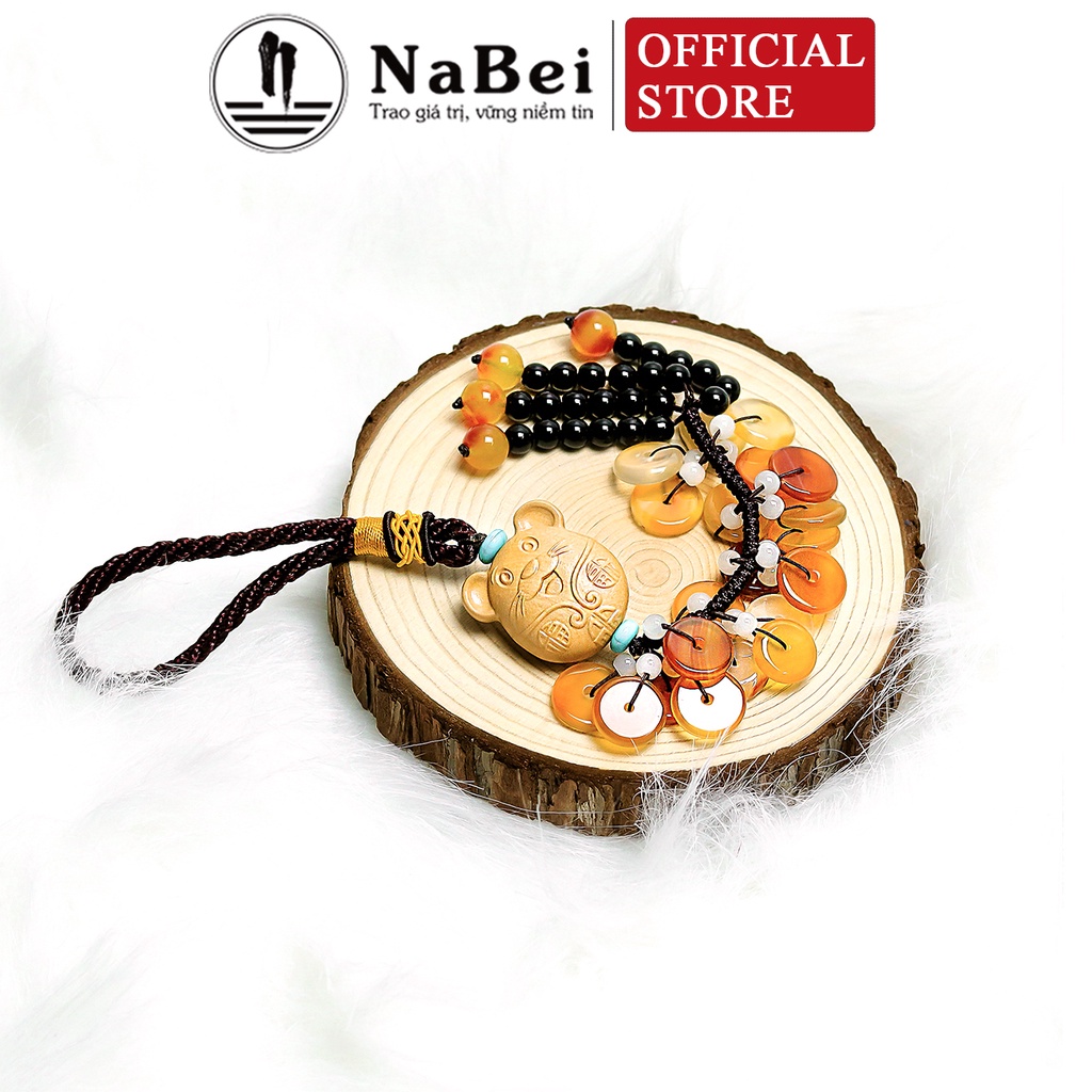 Dây Treo Ô Tô Phong Thủy Đá Mã Não Tự Nhiên NB169 - Phong Thuỷ NaBei Store