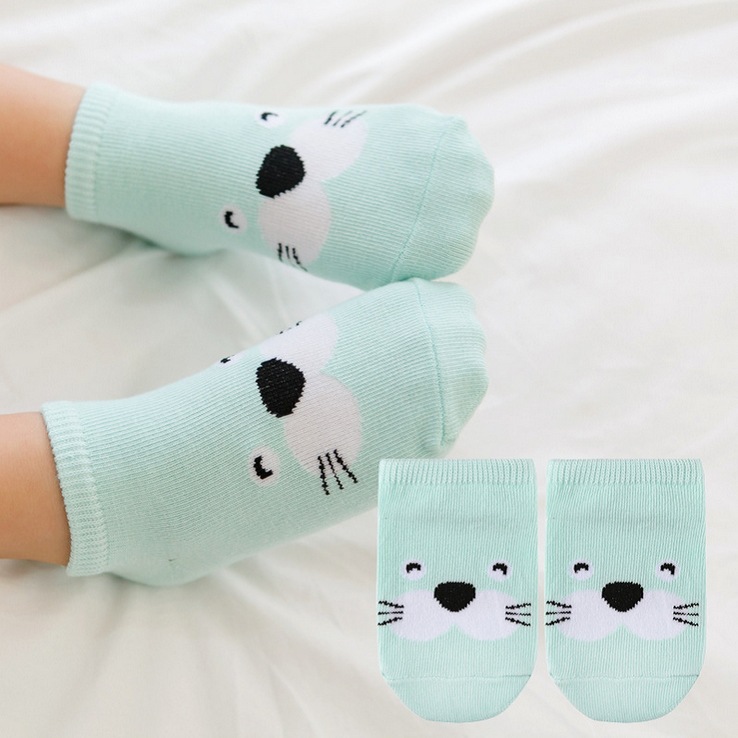 Vớ cotton chống trượt in họa tiết hoạt hình đáng yêu cho bé