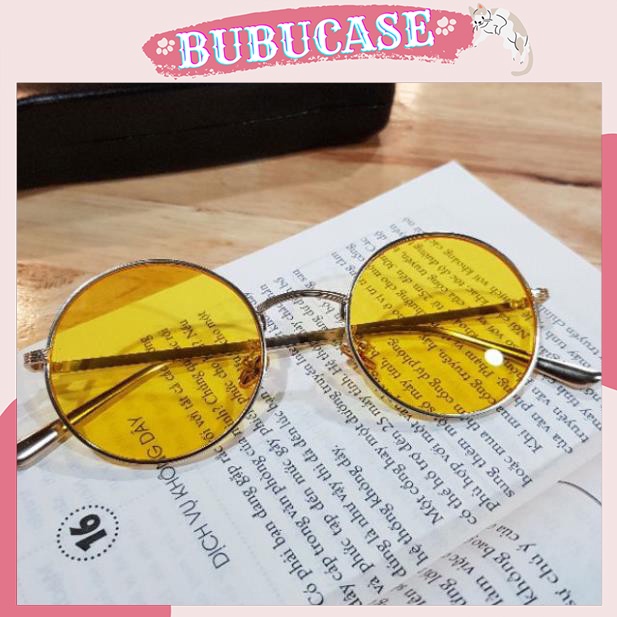 Kính tròn - kính thầy bói vàng gọng kim loại cao