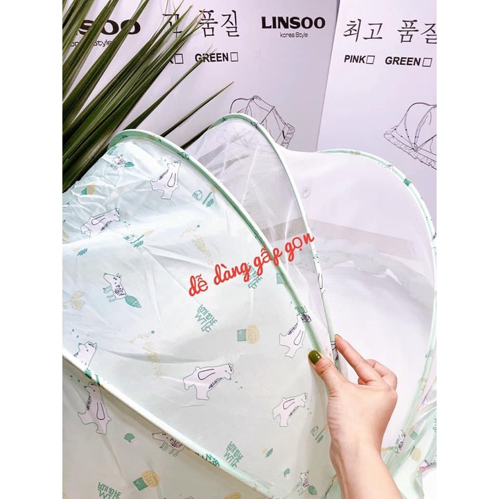 Màn chụp tự bung cho bé, Mùng chụp gấp gọn xếp thông minh có chắn sáng hình thú Thị Nắng Store