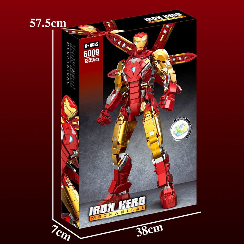 Lắp ráp mô hình Super Heroes Ironman 60009 iron hero MK85 mechanical phiên bản mới nhất