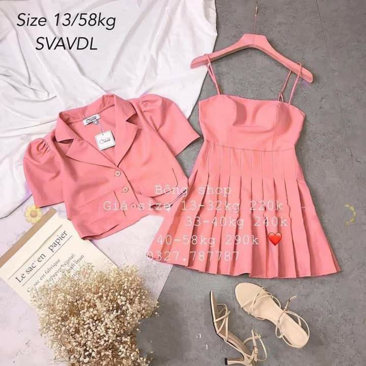 SET VEST ÁO VÁY DẬP LY SET VÁY CỰC XINH CHO BÉ GÁI VÀ MẸ