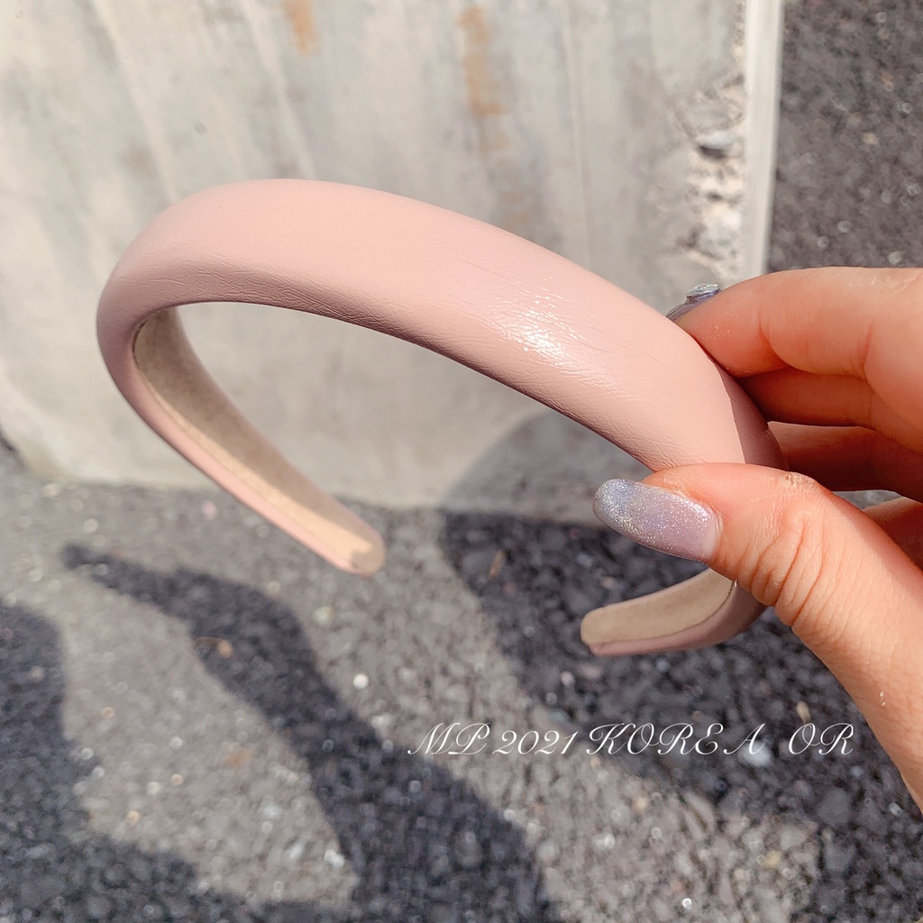 Băng đô vải da mỏng màu kẹo đơn giản thời trang dành cho nữ