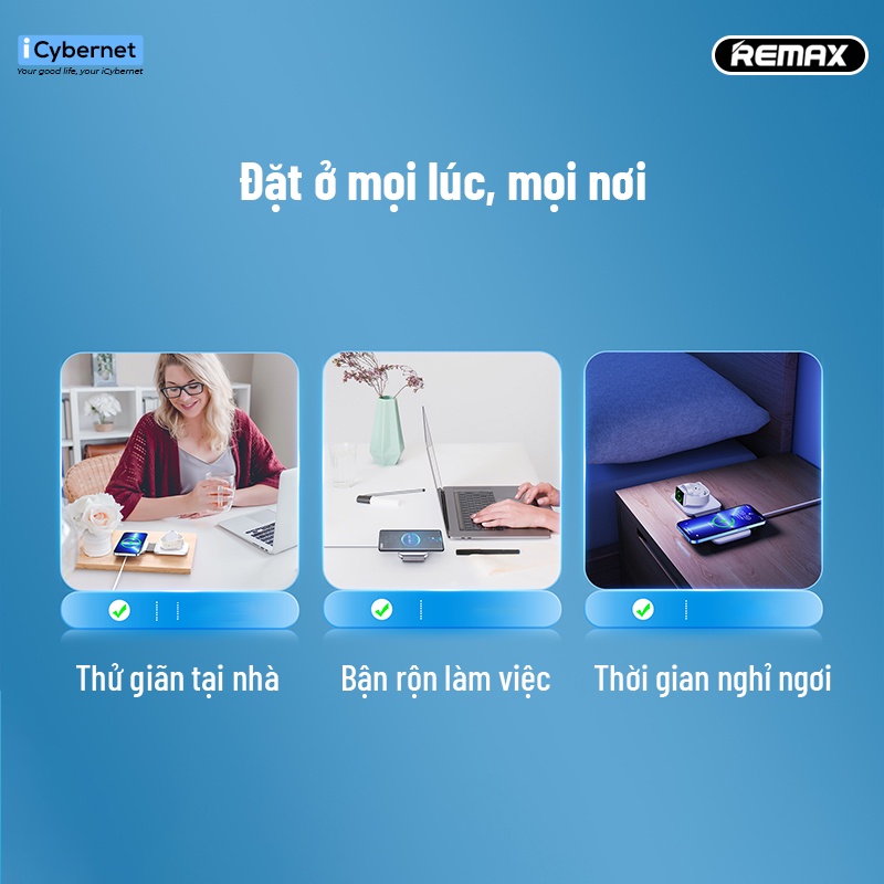 Đế Sạc Không Dây Đa Năng 18w 3in1 Remax RP-W56 - Hàng Chính Hãng
