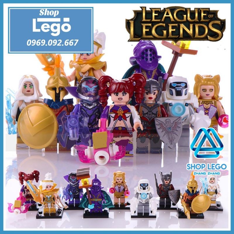 Xếp hình League of Legends Pantheon - Jinx - Jax - Ashe - Vayne Riven Ahri Blitzcrank Leona Lego Minifigures Xinh X0283