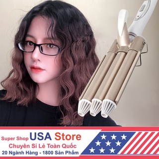 Máy Làm Xoăn Tóc 3 TRỤC Tạo Lượn Sóng - Bấm Dập Uốn Gợn Sóng Nước - 3 Cỡ Lọn To Nhỏ Phong Cách Hàn Quốc