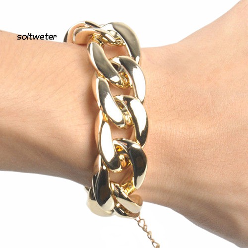 Vòng Tay Dạng Xích Phong Cách Punk Đơn Giản Cho Nữ