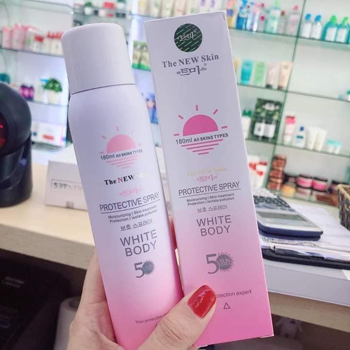 Xịt chống nắng kích trắng White Body The New Skin