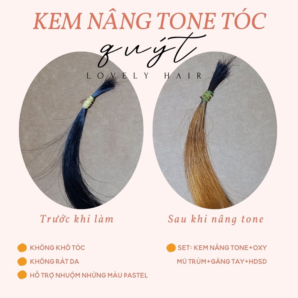 THUỐC NHUỘM NÂNG TÔNG+TẶNG OXY- KHÔNG KHÔ TÓC- KHÔNG RÁT DA ĐẦU