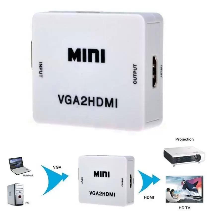 Bộ chuyển tín hiệu từ VGA sang HDMI loại nhỏ OEM (Trắng) -dc896