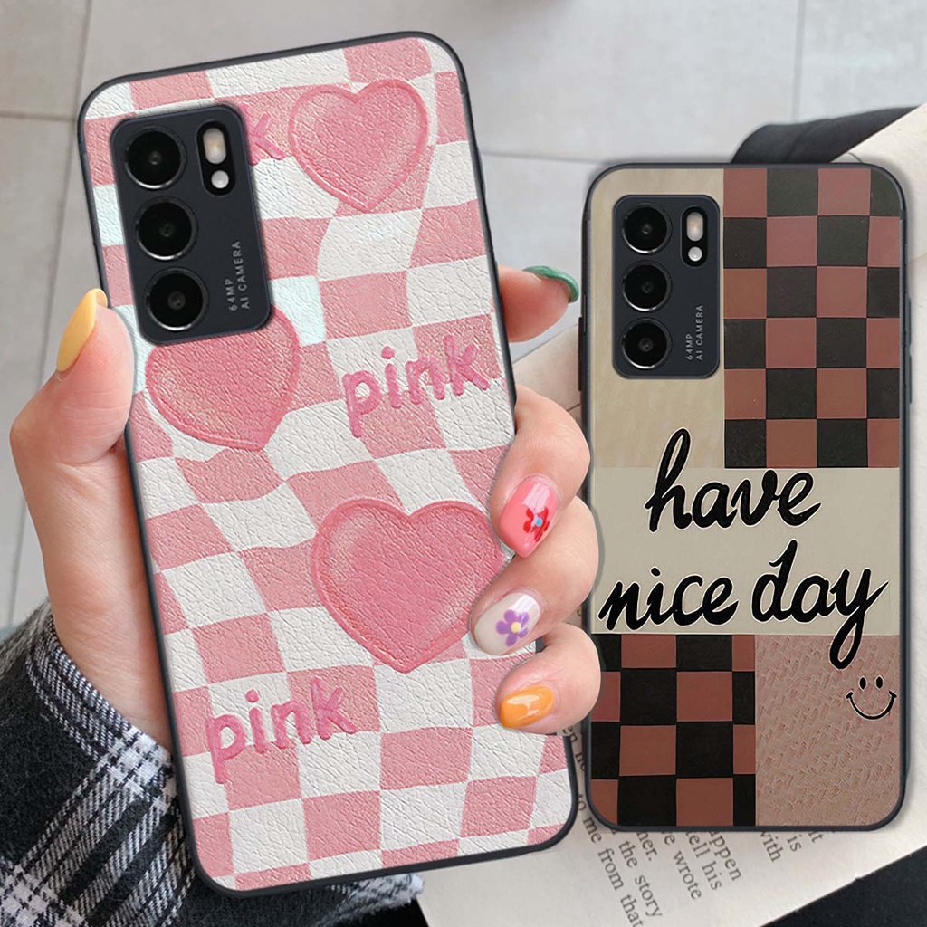 Ốp Oppo Reno6 / Reno6 Z 5G / Reno 6 caro trái tim cá tính, thời trang siêu đẹp, siêu phong cách