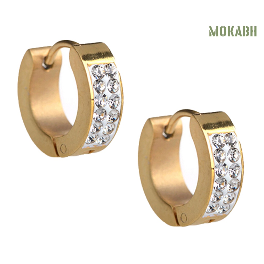 1 Đôi Bông Tai Tròn Nhỏ Bằng Thép Titan Phong Cách Punk Thời Trang Dự Tiệc