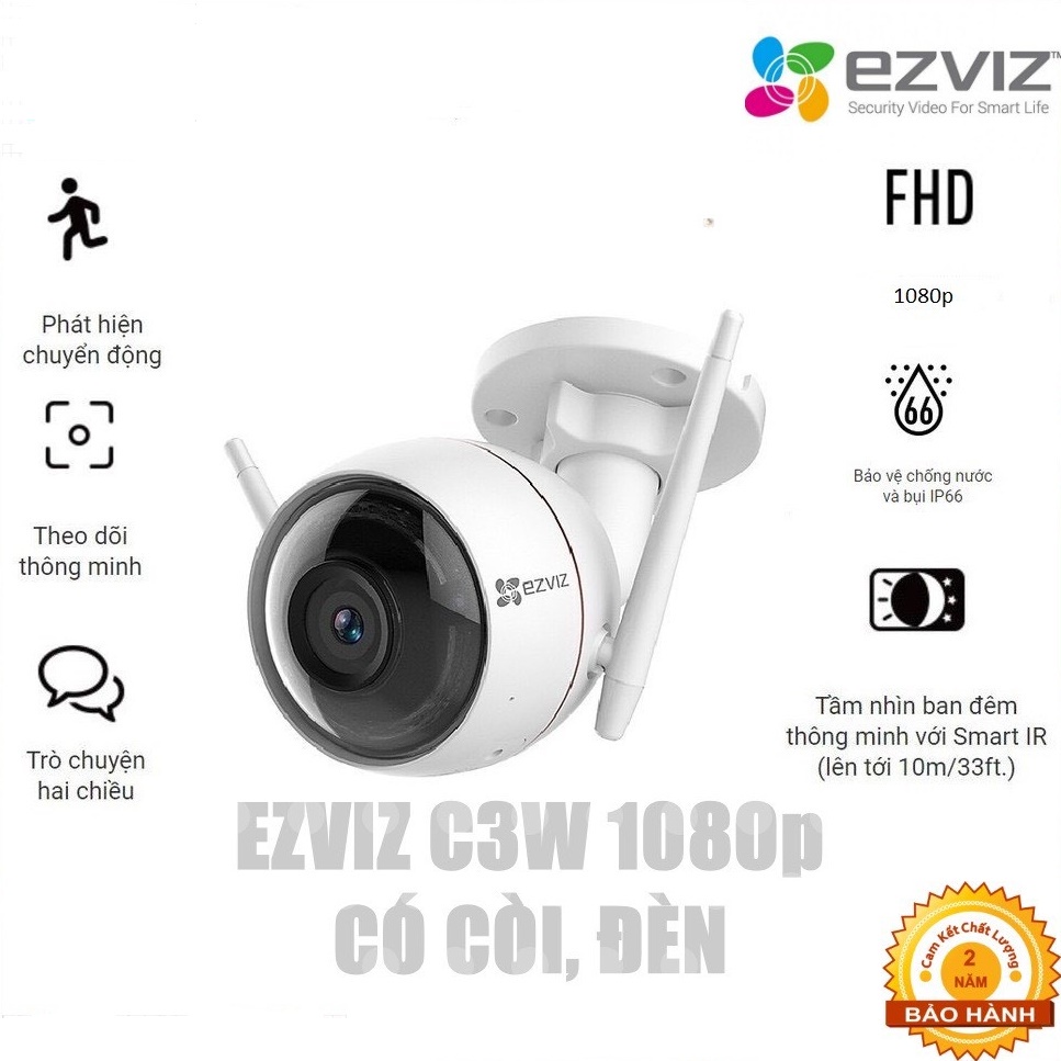 Camera Ezviz C3W 1080P - Có còi hú báo động, Đàm Thoại 2 chiều | BigBuy360 - bigbuy360.vn