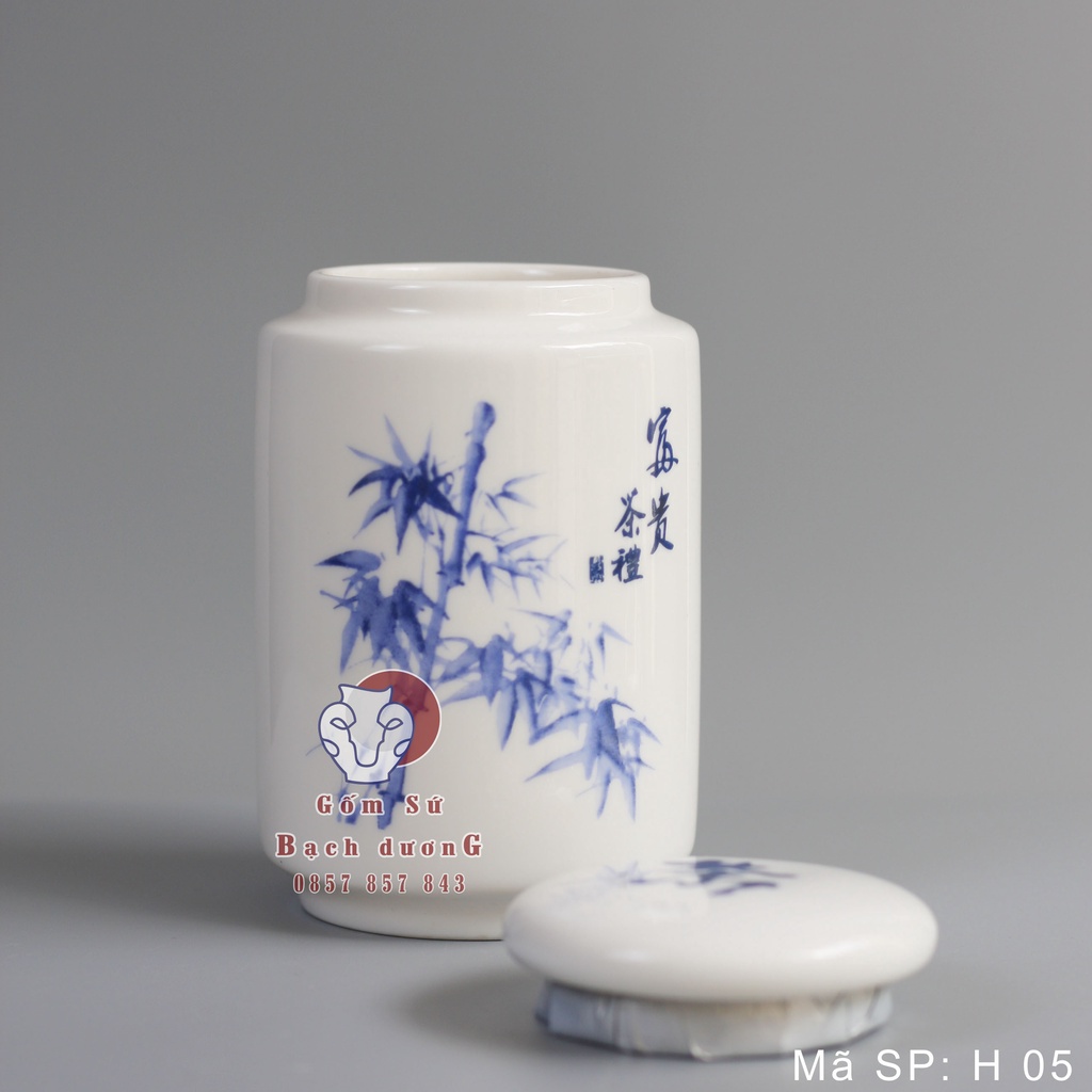 HŨ ĐỰNG TRÀ 250ml bằng sứ AN TOÀN SỬ DỤNG - GỐM SỨ BẠCH DƯƠNG - HC-08