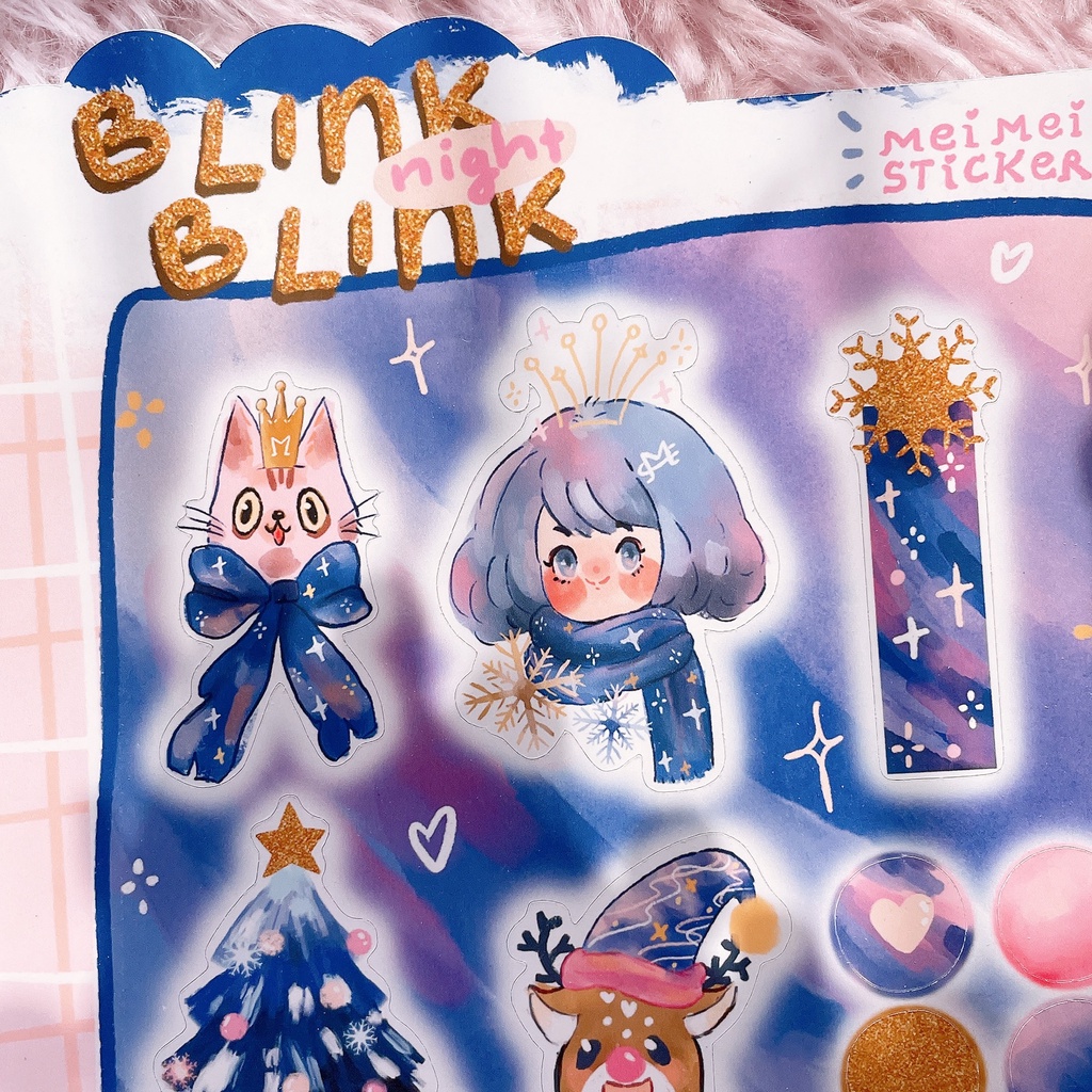 Blink Blink Night - Christmas Sticker Kim tuyến - Meimei Sticker