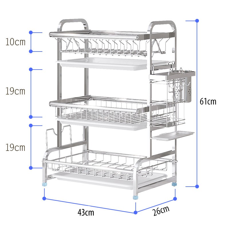 [𝗙𝗿𝗲𝗲𝘀𝗵𝗶𝗽] Kệ để bát đĩa inox 304 cao cấp chống Vi khuẩn, han gỉ, bám bẩn Vando