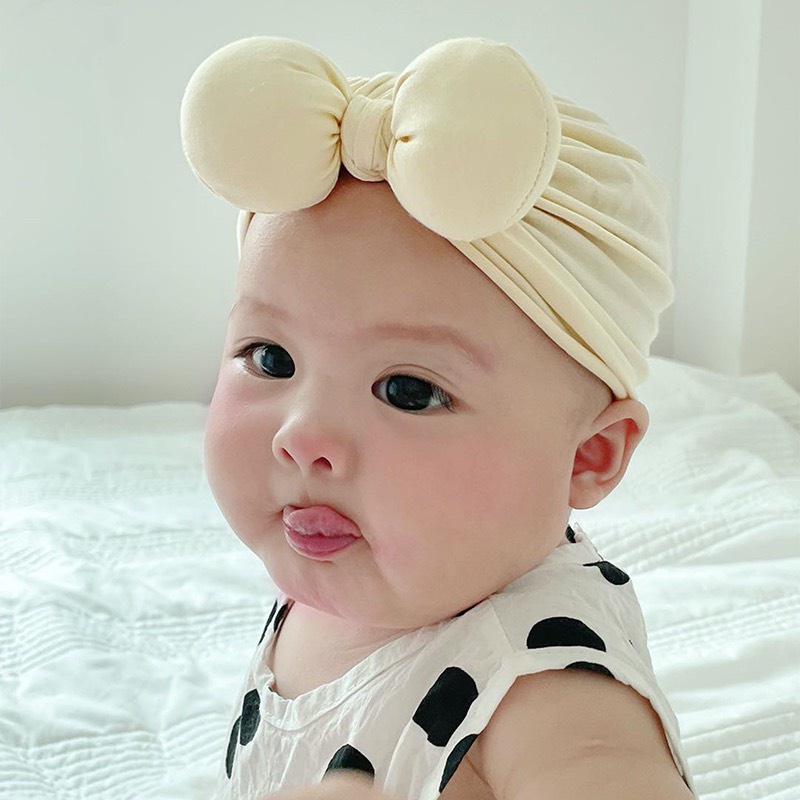 Mũ nón turban nơ phồng siêu cute cho bé gái 1-3 tuổi MTB93 Mimo Baby