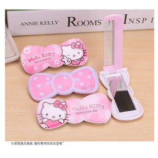 Bộ gương lược trang điểm 2 trong 1 hình hello kitty