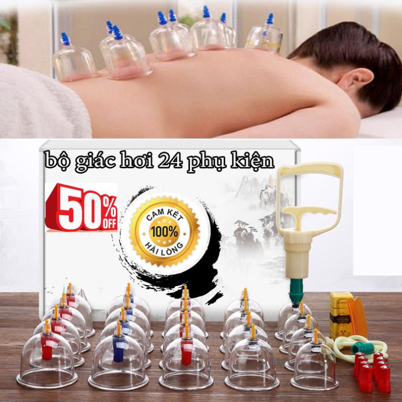 Giác Hơi 24 Ống Chân Không Cao Cấp, Bộ Giác Hơi Không Dùng Lửa, Bảo hành chính hãng