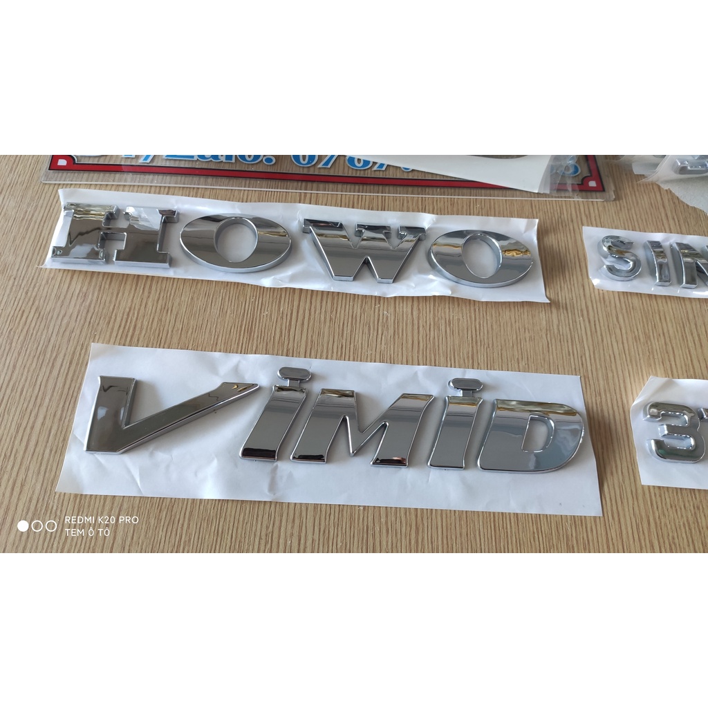 Chữ mạ crom cho xe Howo gồm có Howo, Sinotruk, Vimd,371, 380, 375, 420
