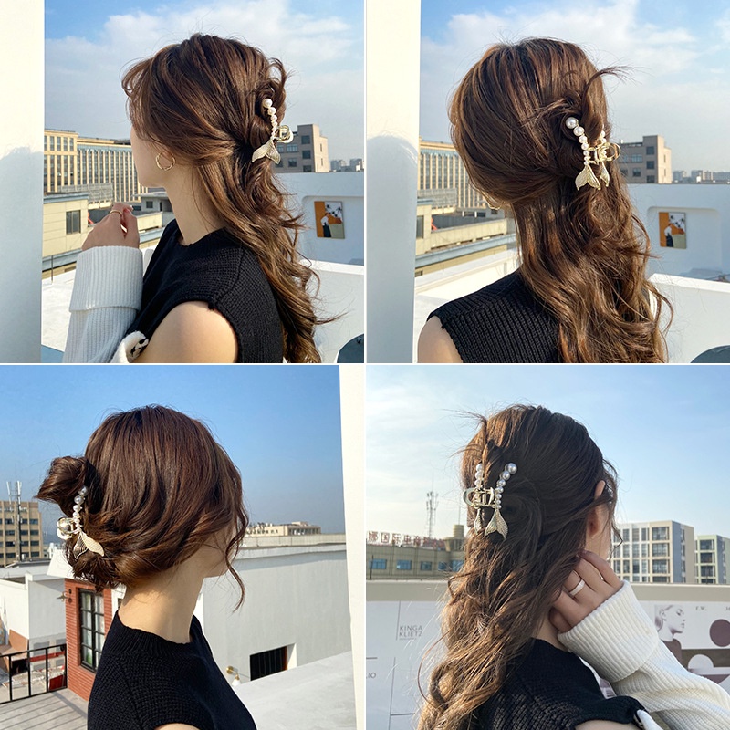 Kẹp tóc kim loại nữ hợp kim cá chép sang trọng thanh lịch mẫu mới KCC