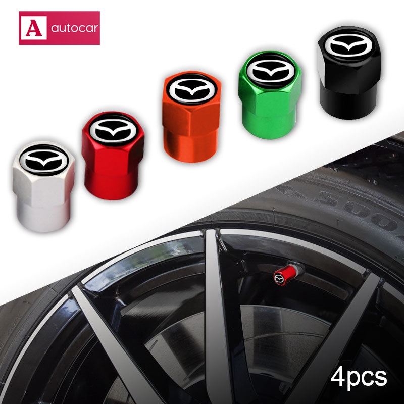 Set 4 Nắp Van Lốp Xe Hơi Volkswagen Subaru MG Mazda Peugeot Haval Skoda Bằng Hợp Kim Nhôm