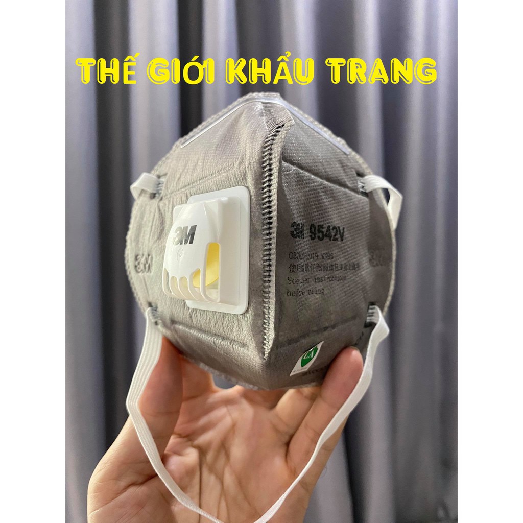 Khẩu trang 3M N95 9542V than hoạt tính có van thở, dây đeo đầu hàng chính hãng | WebRaoVat - webraovat.net.vn