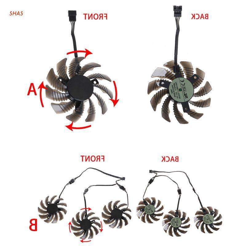 1 / 3 Quạt Tản Nhiệt Làm Mát 75mm T128010Su 4pin Cho Gigabyte Aorus Gtx 1060 1070 1080 G1 Gtx 1070ti 1080ti 960 980ti 760