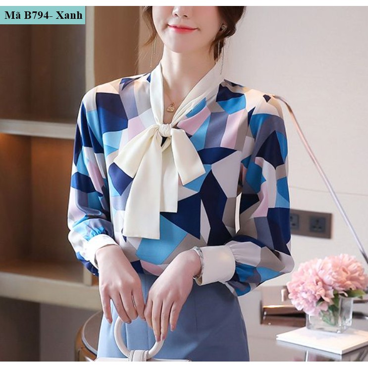 B794- Áo sơ mi họa tiết lập thể