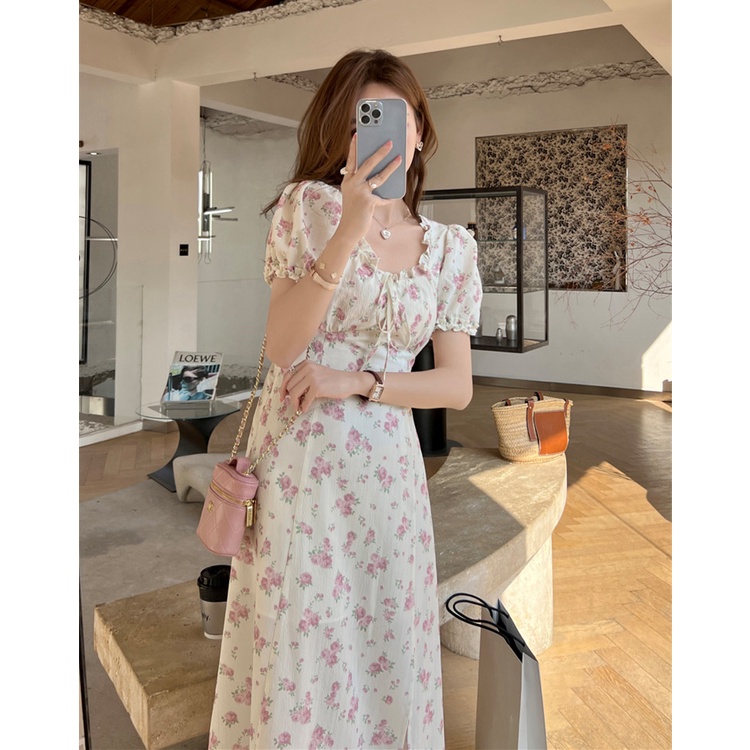 Đầm Maxi Tay Ngắn Hoạ Tiết Hoa Thời Trang Mùa Hè Cho Phái Nữ