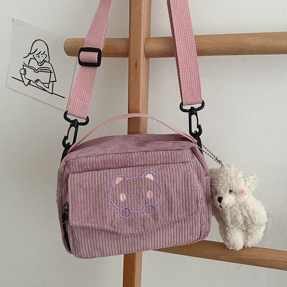 Túi Đeo Chéo Màu Trơn Khóa Kéo Thời Trang Nhật Bản 26E