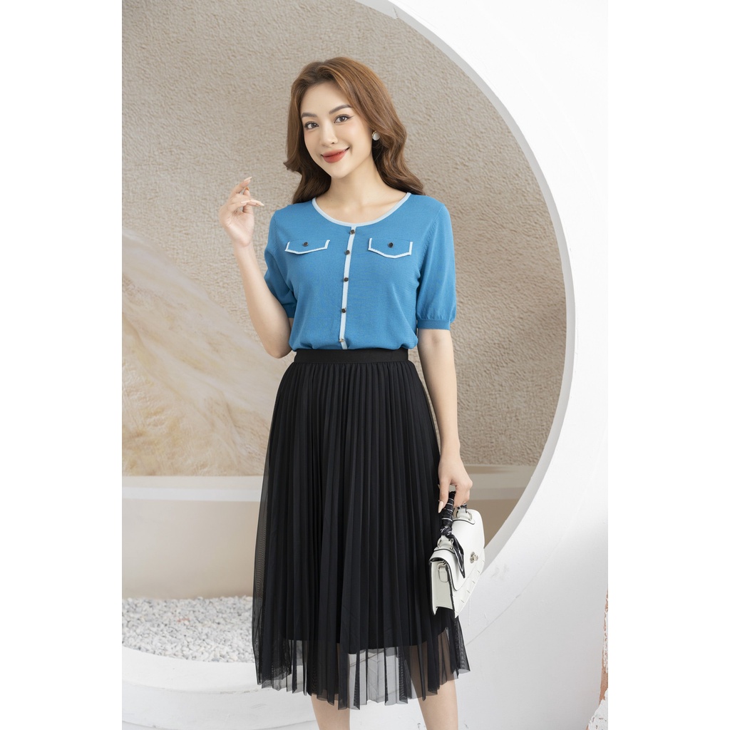 Áo len FIONA cổ tròn bo gấu F852226