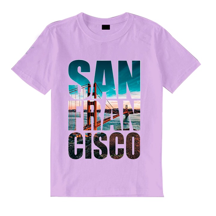 Áo Thun Nam Nữ Sanfrancisco Tay Ngắn Vải Thun Cotton Mềm Mịn