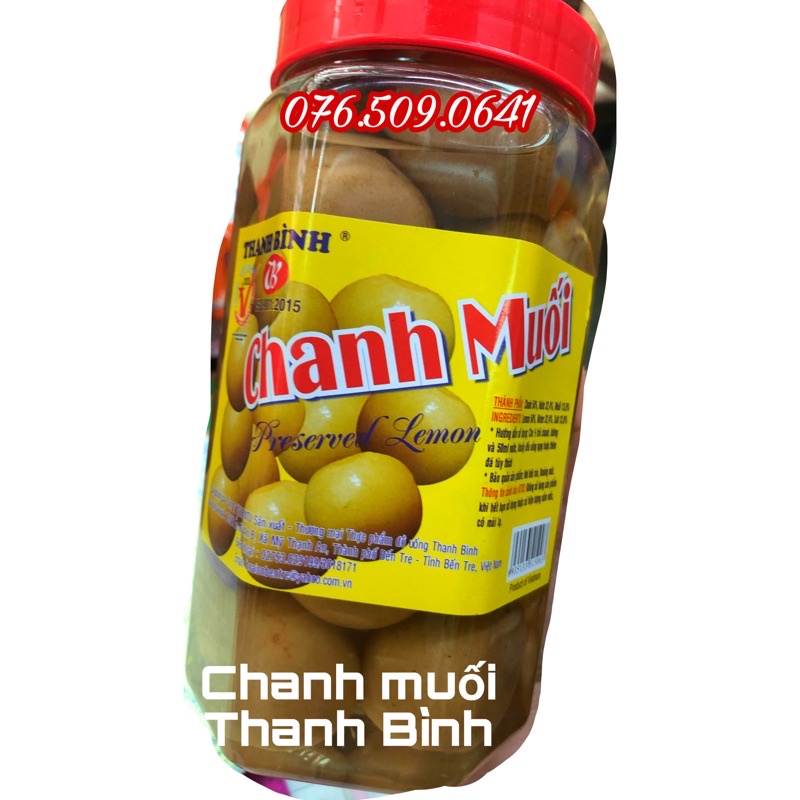 Chanh muối trái Thanh Bình hủ 900 gram [Date 2024]