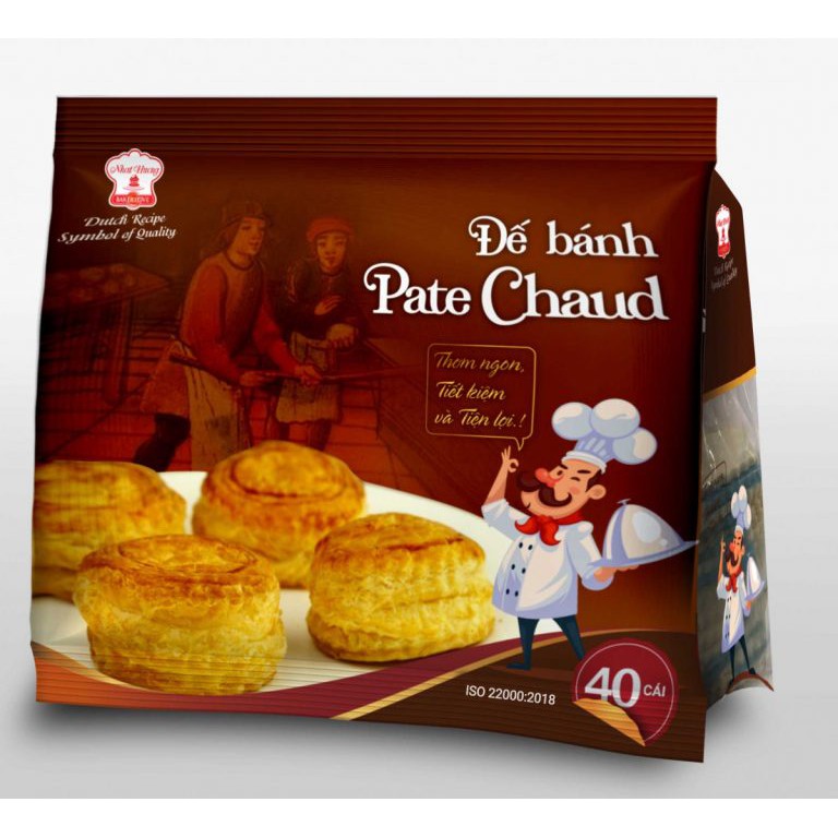 Đế bánh Pateso PATE CHAUD Nhất Hương- Bịch 40 miếng (20 cái) được làm từ bôt ngàn lớp