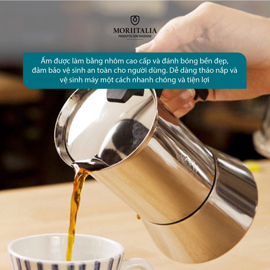 [Mã BMBAU300 giảm 7% đơn 499K] Bình pha cà phê bếp từ Bialetti Venus 4 cup sang trọng tiện lợi 990001682/NW