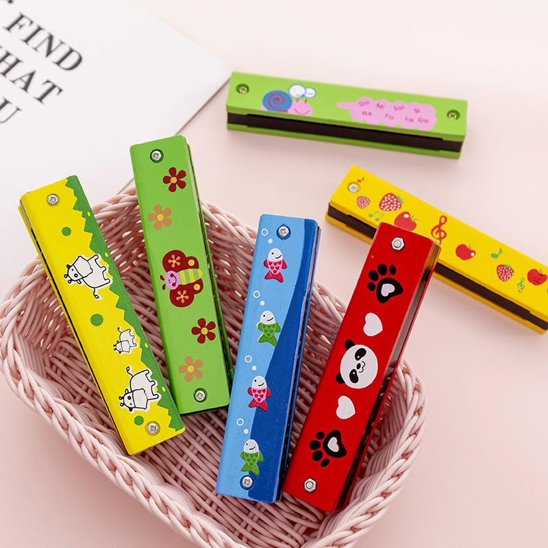 💖Mua 2 nhận được 1💖Kèn Harmonica Gỗ 16 Lỗ Thiết Kế Sáng Tạo Cho Bé