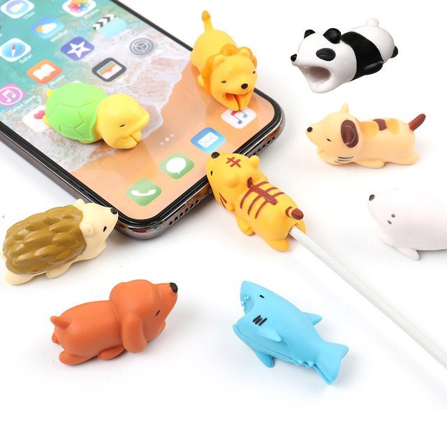 [ SALE SỐC ] Thú Silicon Ngậm Đầu Sạc Cute tạo phong cách riêng (Giao Hình Ngẫu Nhiên)