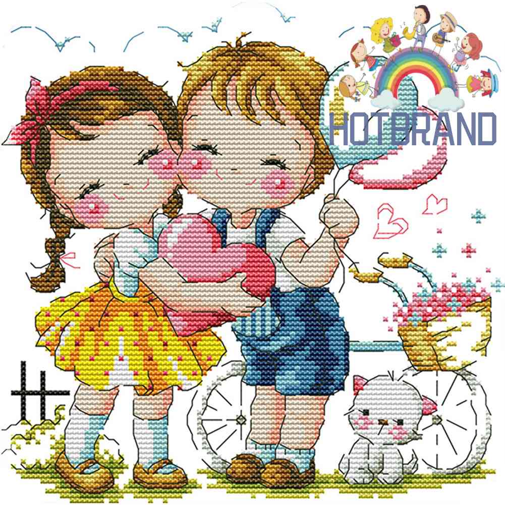 Bộ Tranh Thêu Chữ Thập DIY 14CT Hình Tình Yêu Của Chúng Tôi