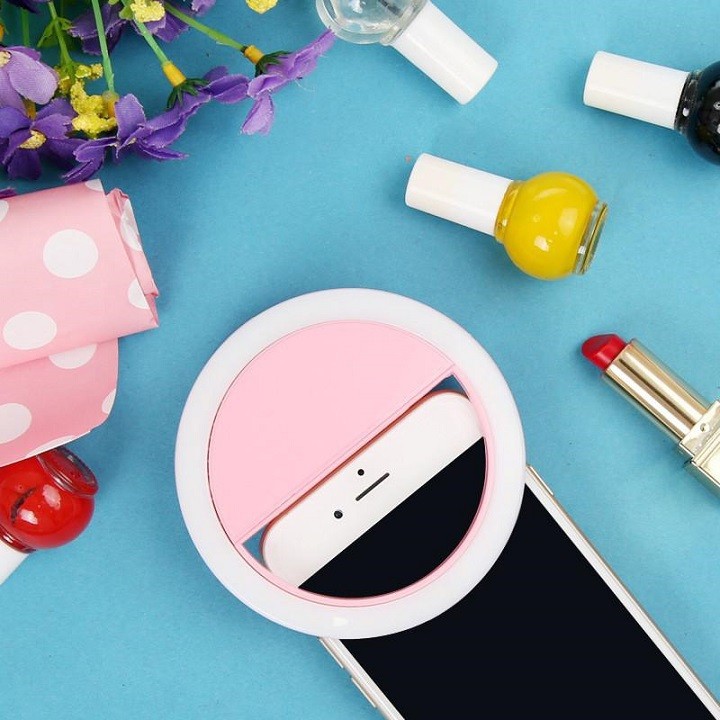 Đèn selfie hỗ trợ chụp ảnh cực đẹp,Đèn vòng LED GOOJODOQ có kẹp hỗ trợ chụp ảnh selfie cho điện thoại Educase