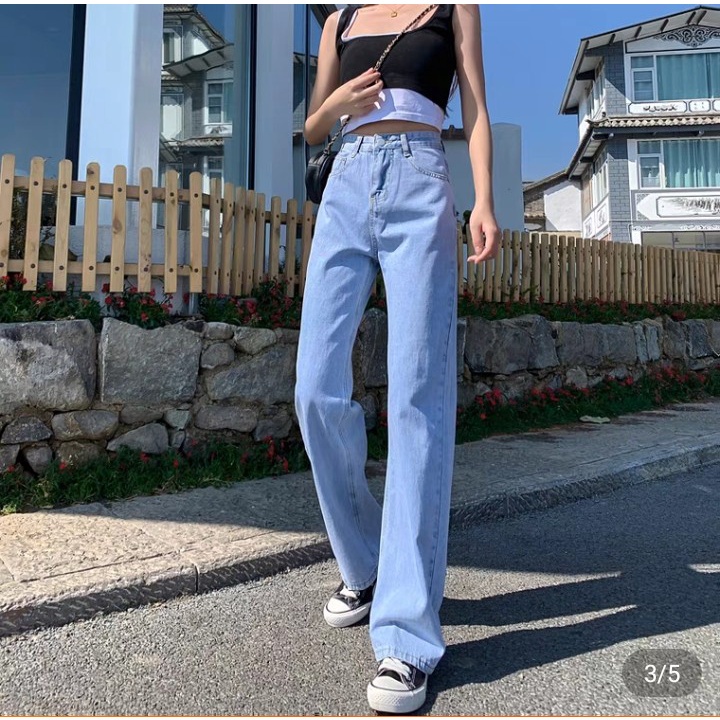 Quần bò jean nữ xuông ống rộng dáng vintage hót nhất 2022 jeanTH | BigBuy360 - bigbuy360.vn