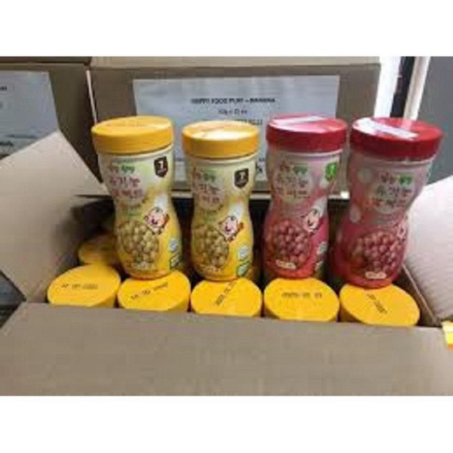 Bánh ăn dặm bi tan Organic Happy Food vị dâu 40g