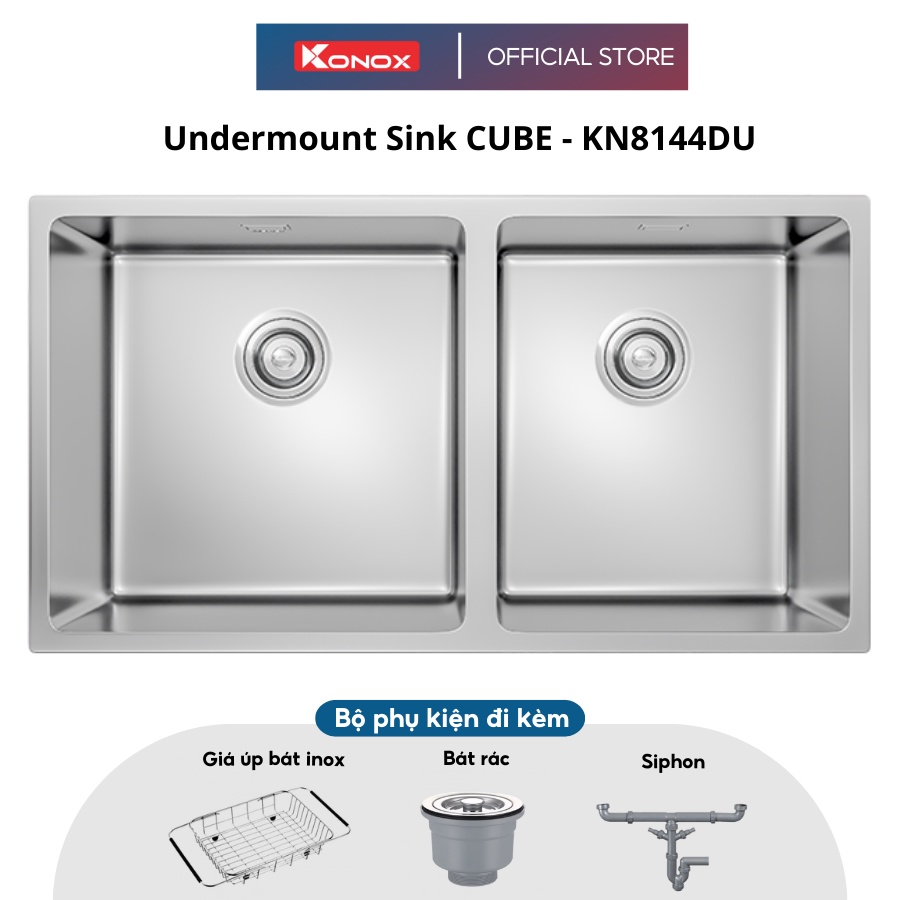 Chậu rửa bát inox KONOX Undermount Sink Cube 8144DU