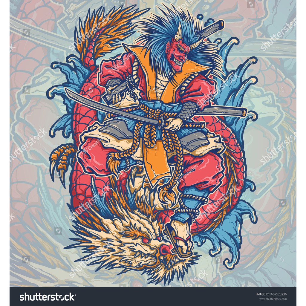 Tranh lụa 3d Samurai Nhật Bản SMRNB-08