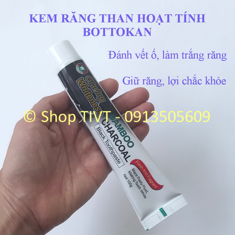 Kem đánh răng Bottokan than tre hoạt tính ngăn ngừa cao răng, chống mảng bám, giúp răng chắc khỏe, hơi thở thơm tho-TIVT